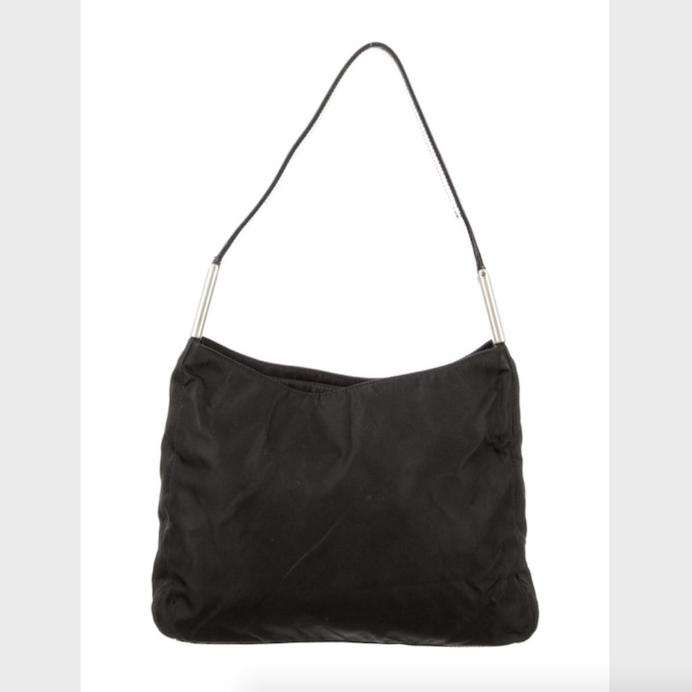 PRADA Leather Trim Nylon Tessuto 90s Shoulder Bag